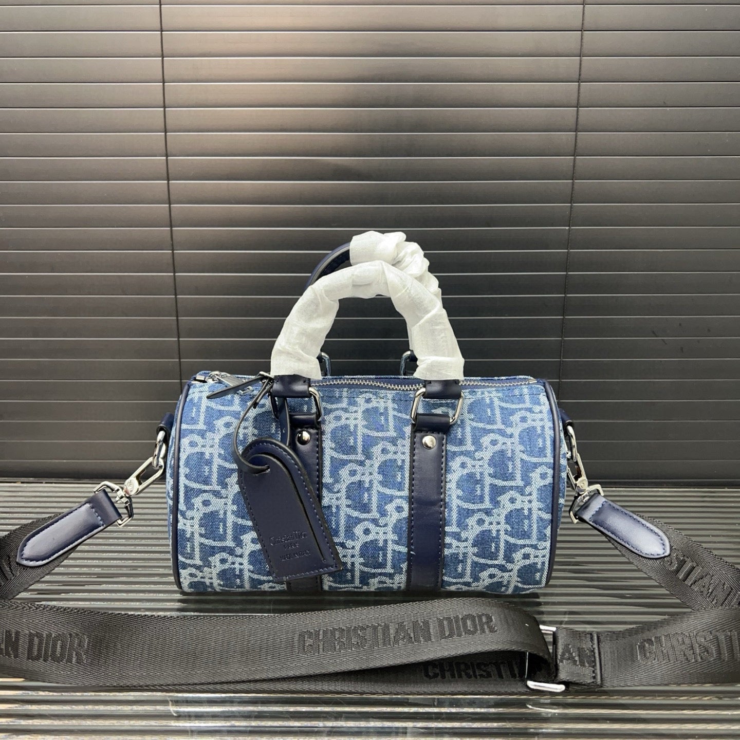 Dior Denim Embroidered Crossbody Bag