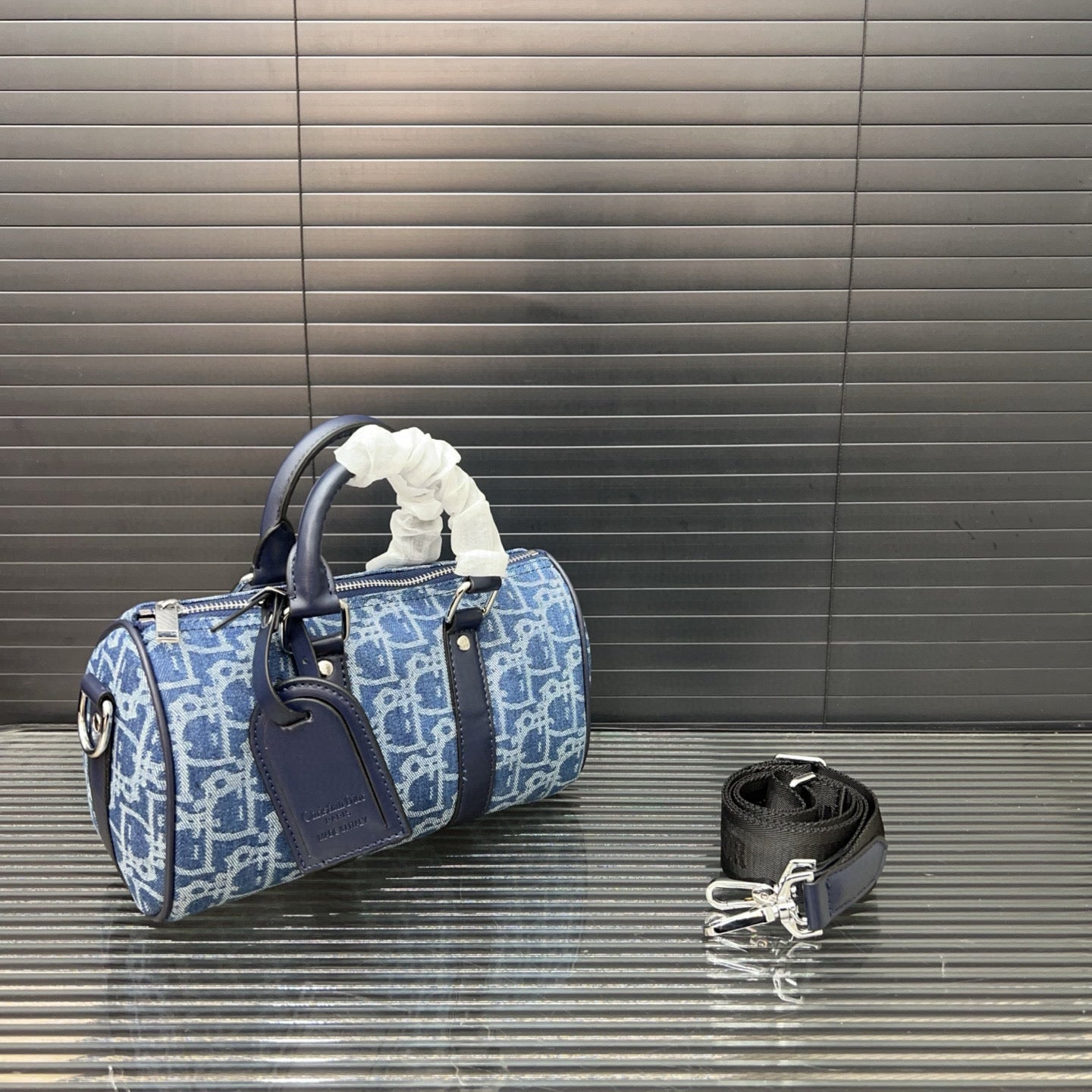 Dior Denim Embroidered Crossbody Bag
