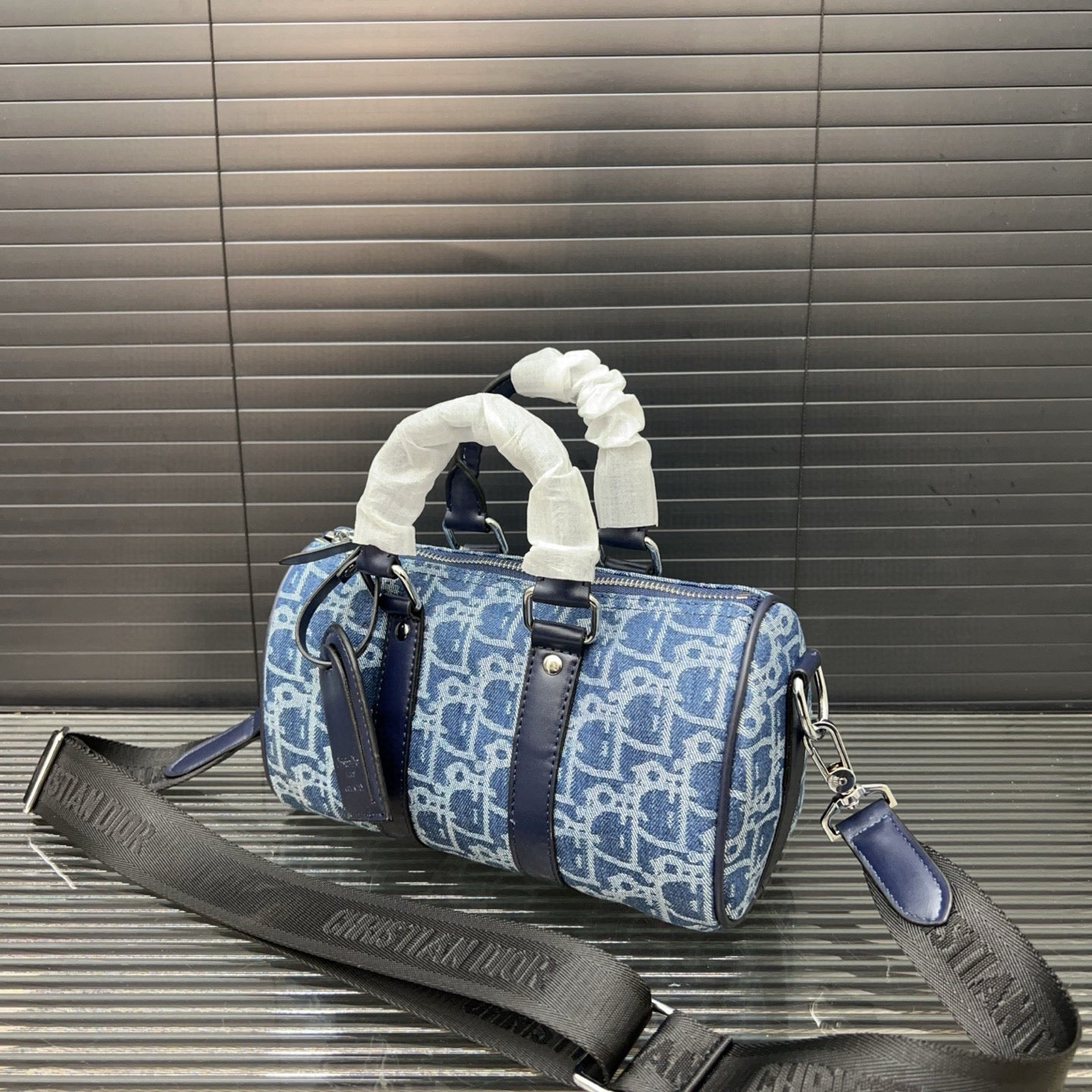 Dior Denim Embroidered Crossbody Bag