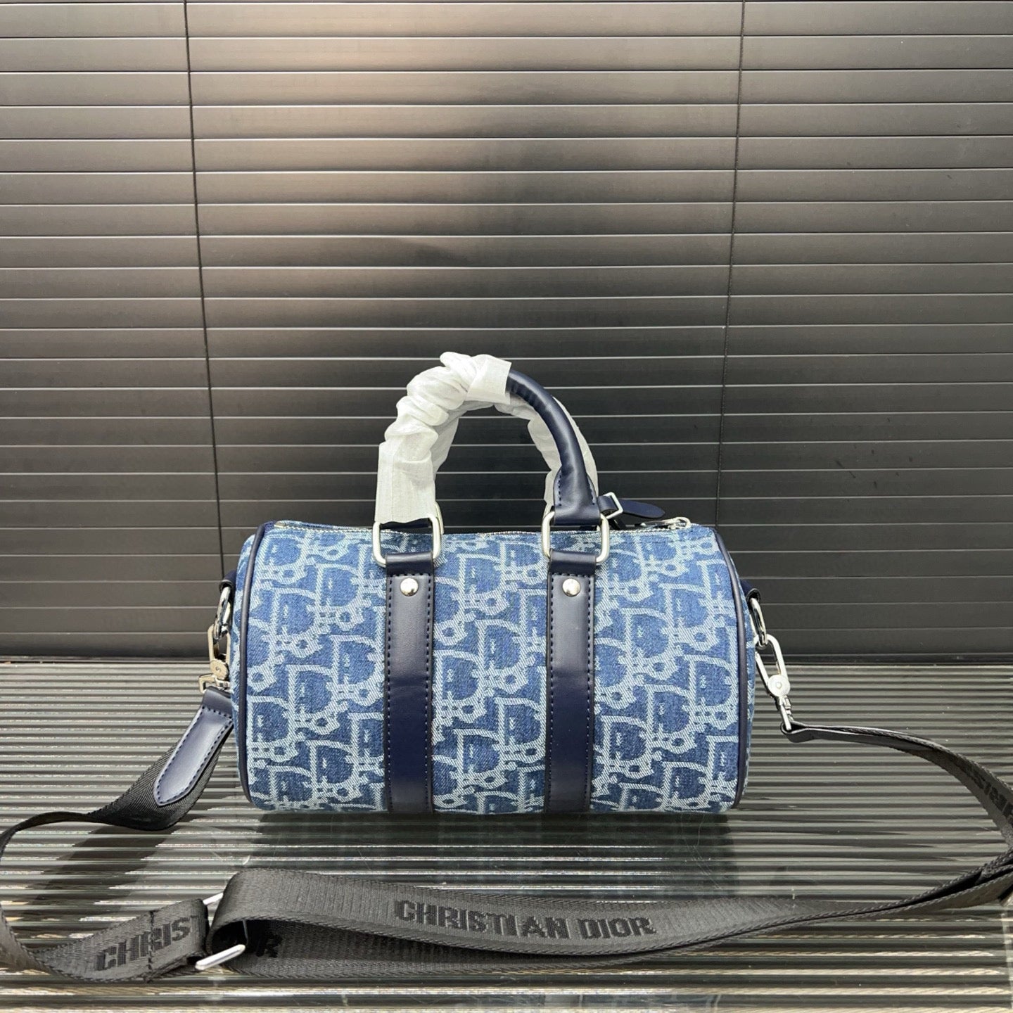 Dior Denim Embroidered Crossbody Bag