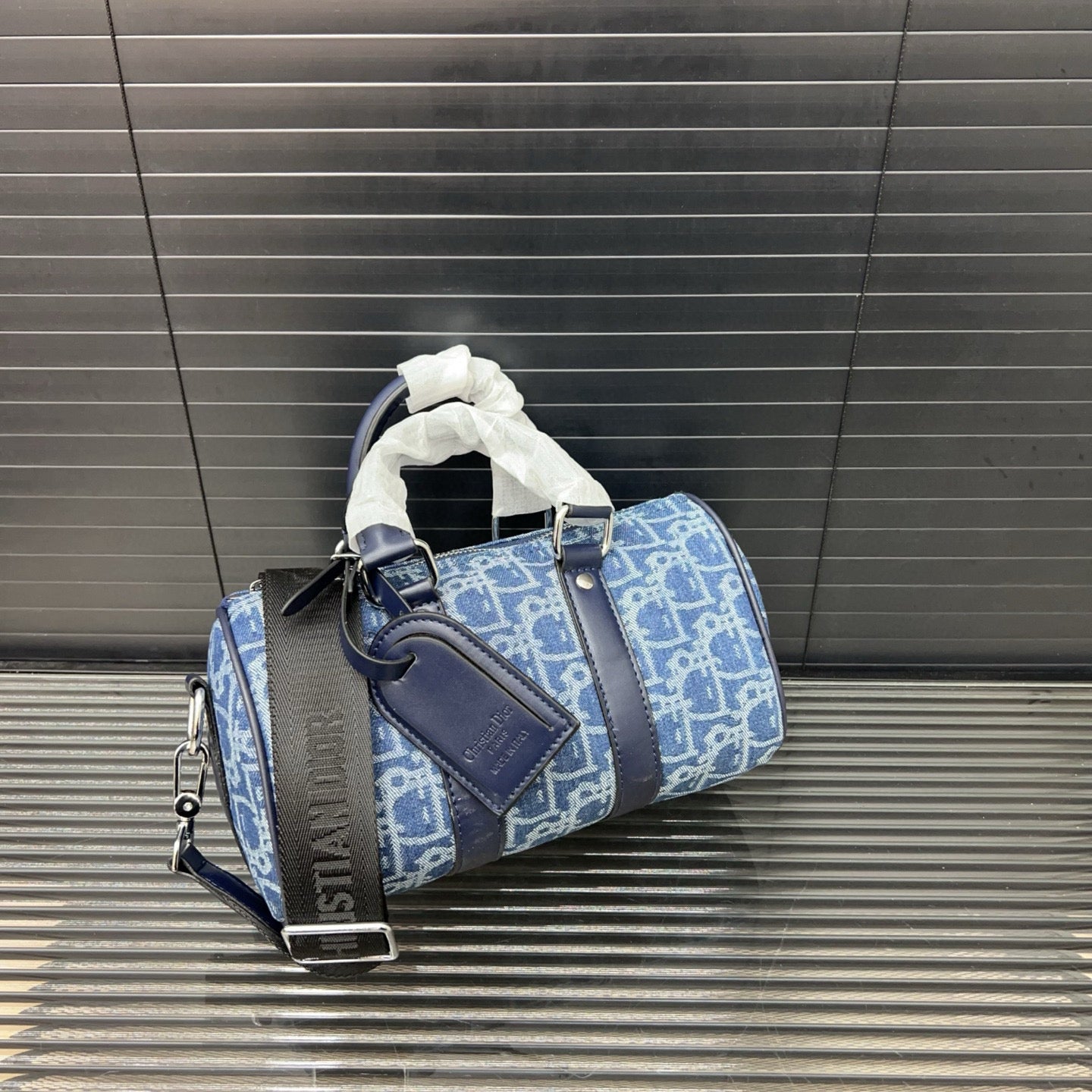 Dior Denim Embroidered Crossbody Bag