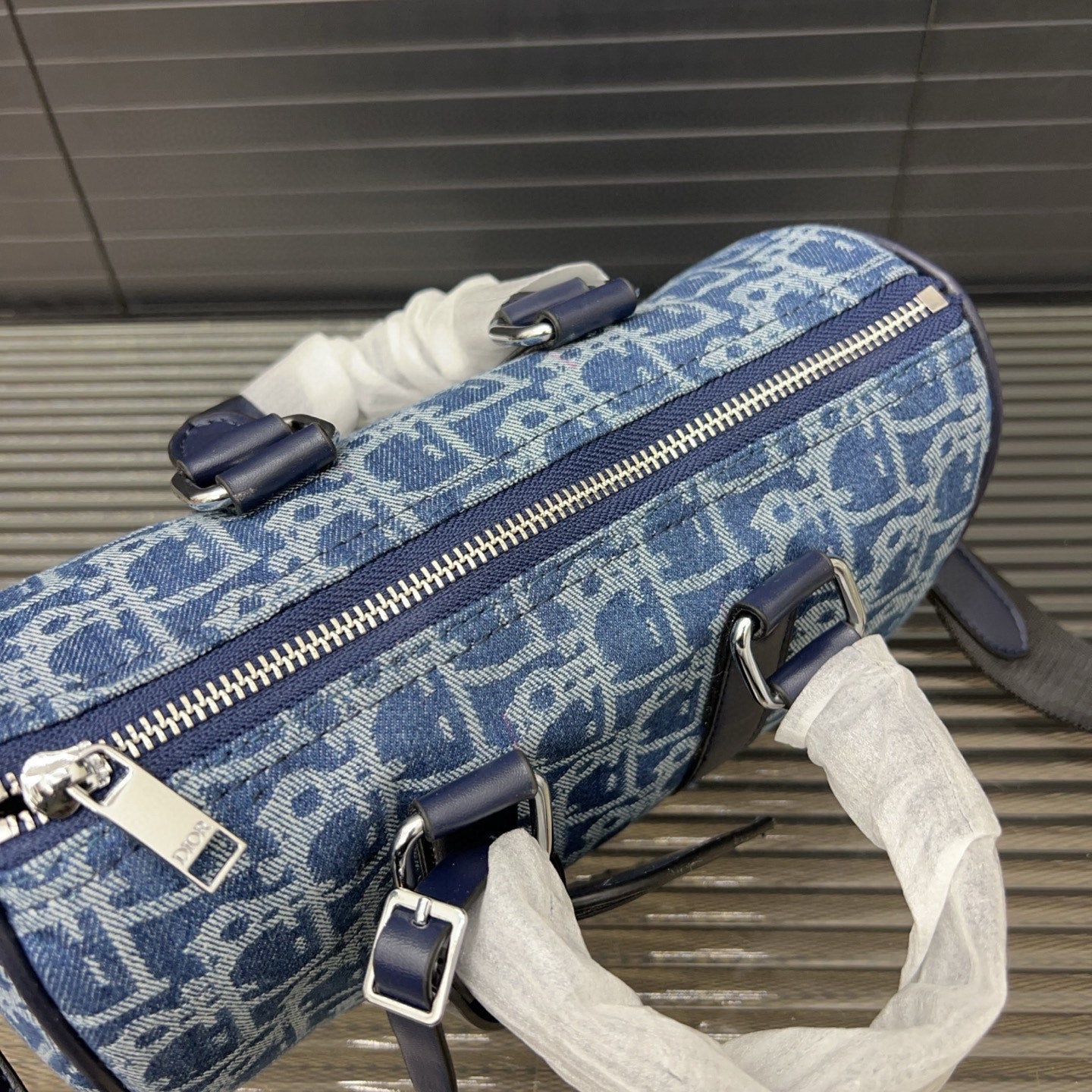 Dior Denim Embroidered Crossbody Bag