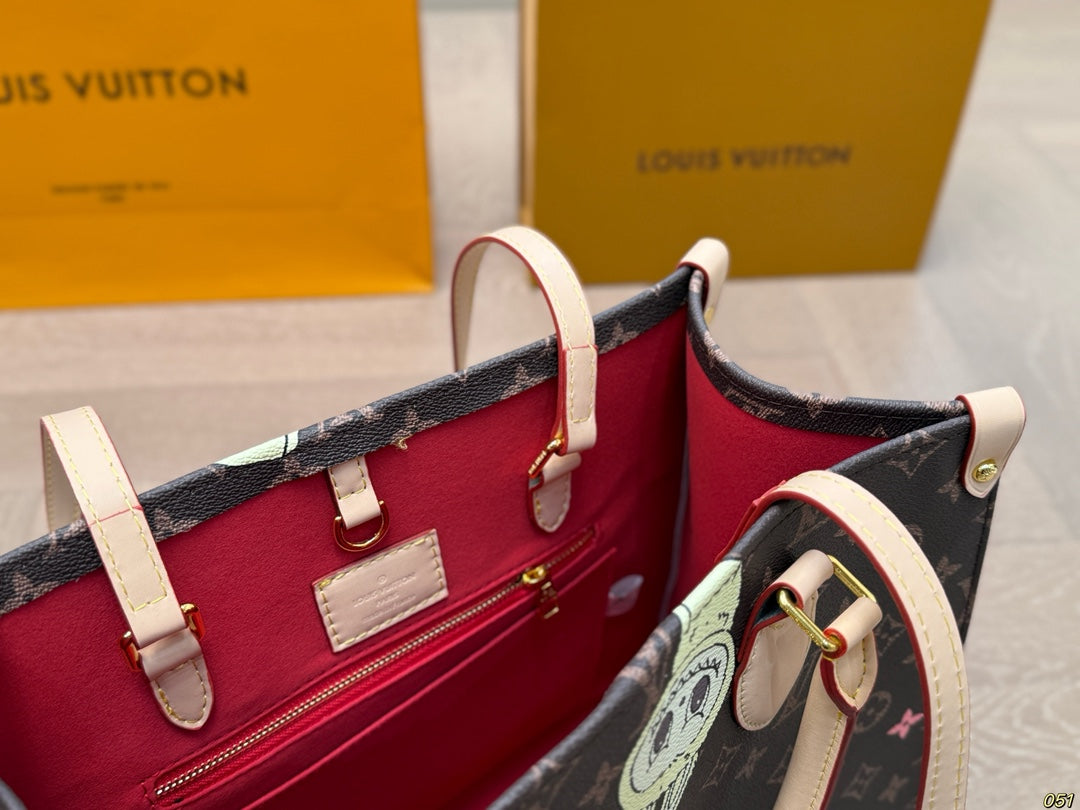 LV Labubu Graffiti Style Limited Onthego Tote Bag