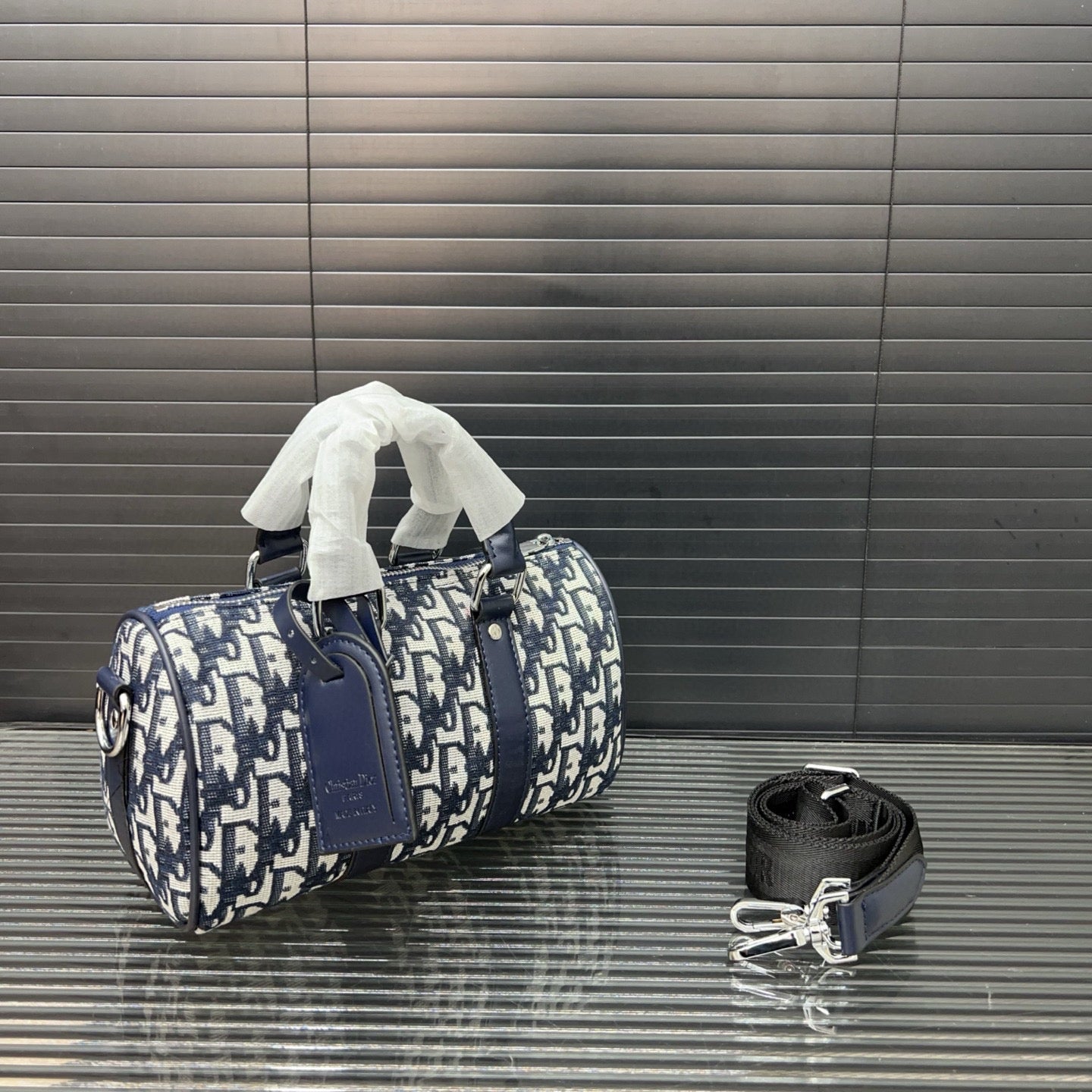 Dior Denim Embroidered Crossbody Bag