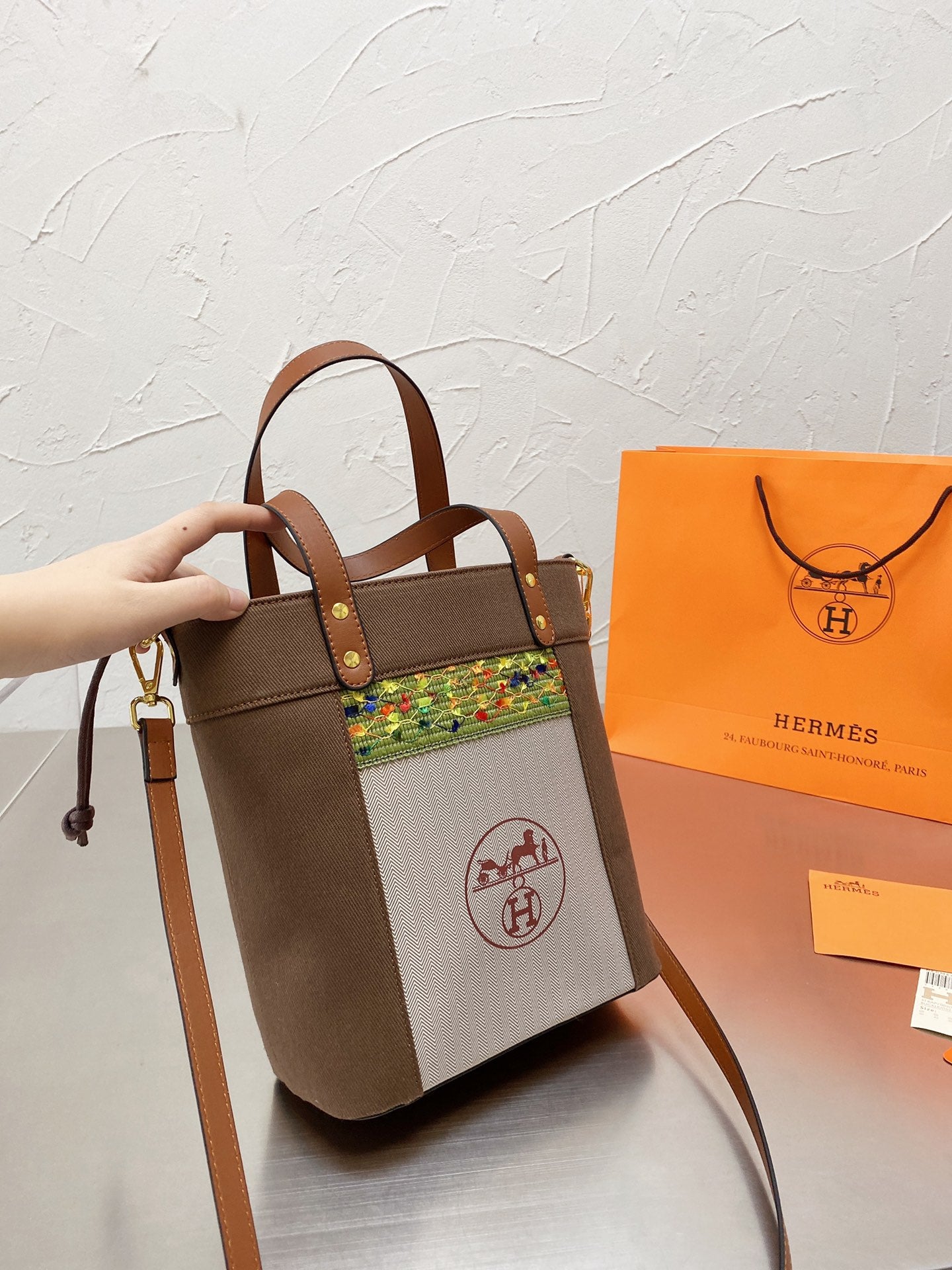 The incredibly popular Hermès bucket bag