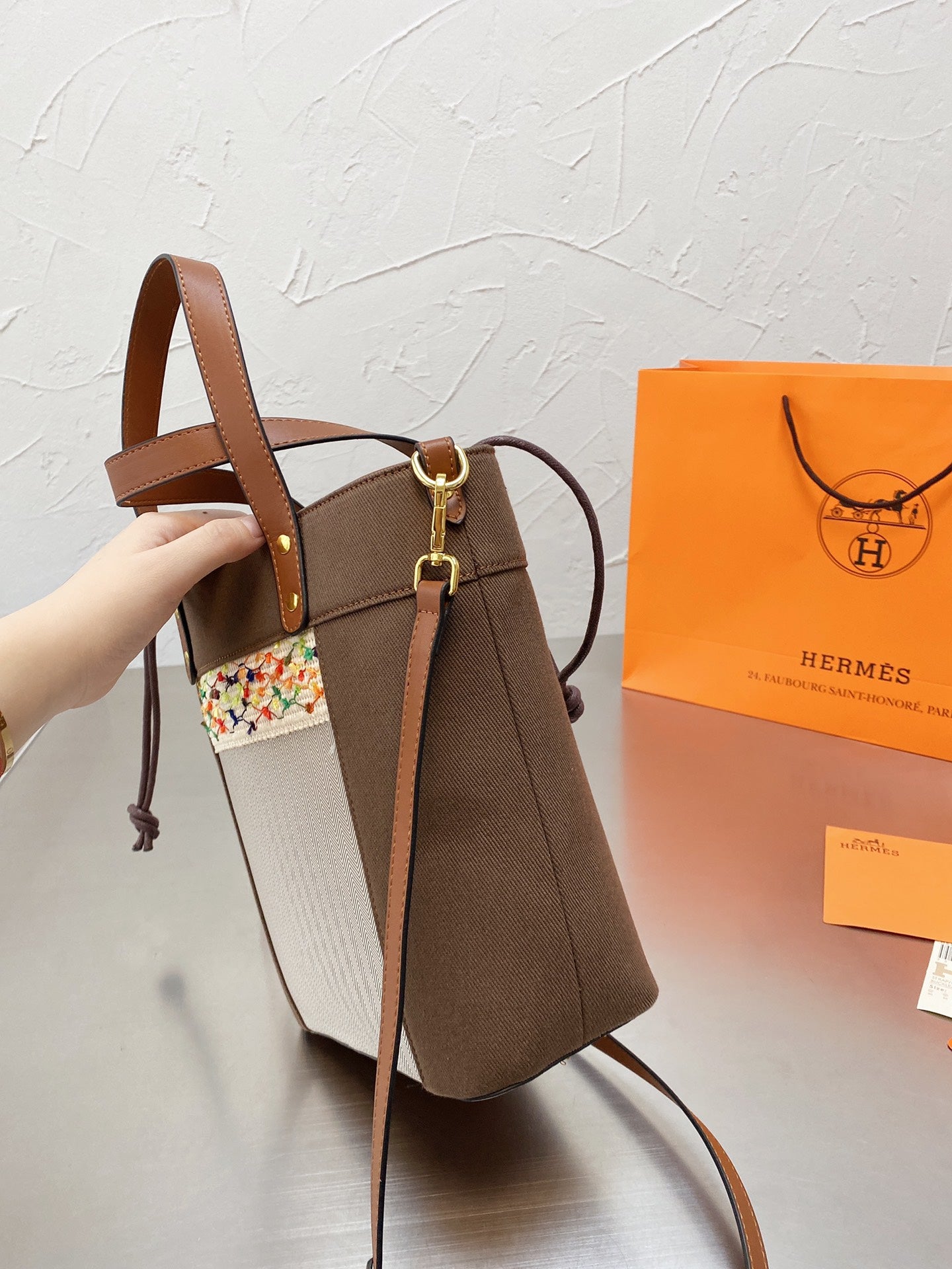The incredibly popular Hermès bucket bag