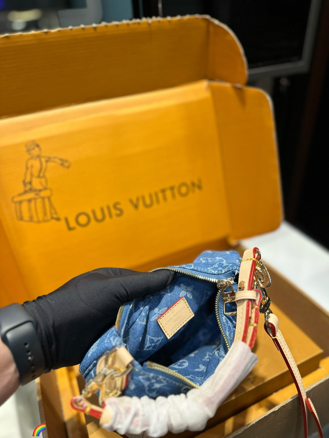 LV Denim Underarm Bag