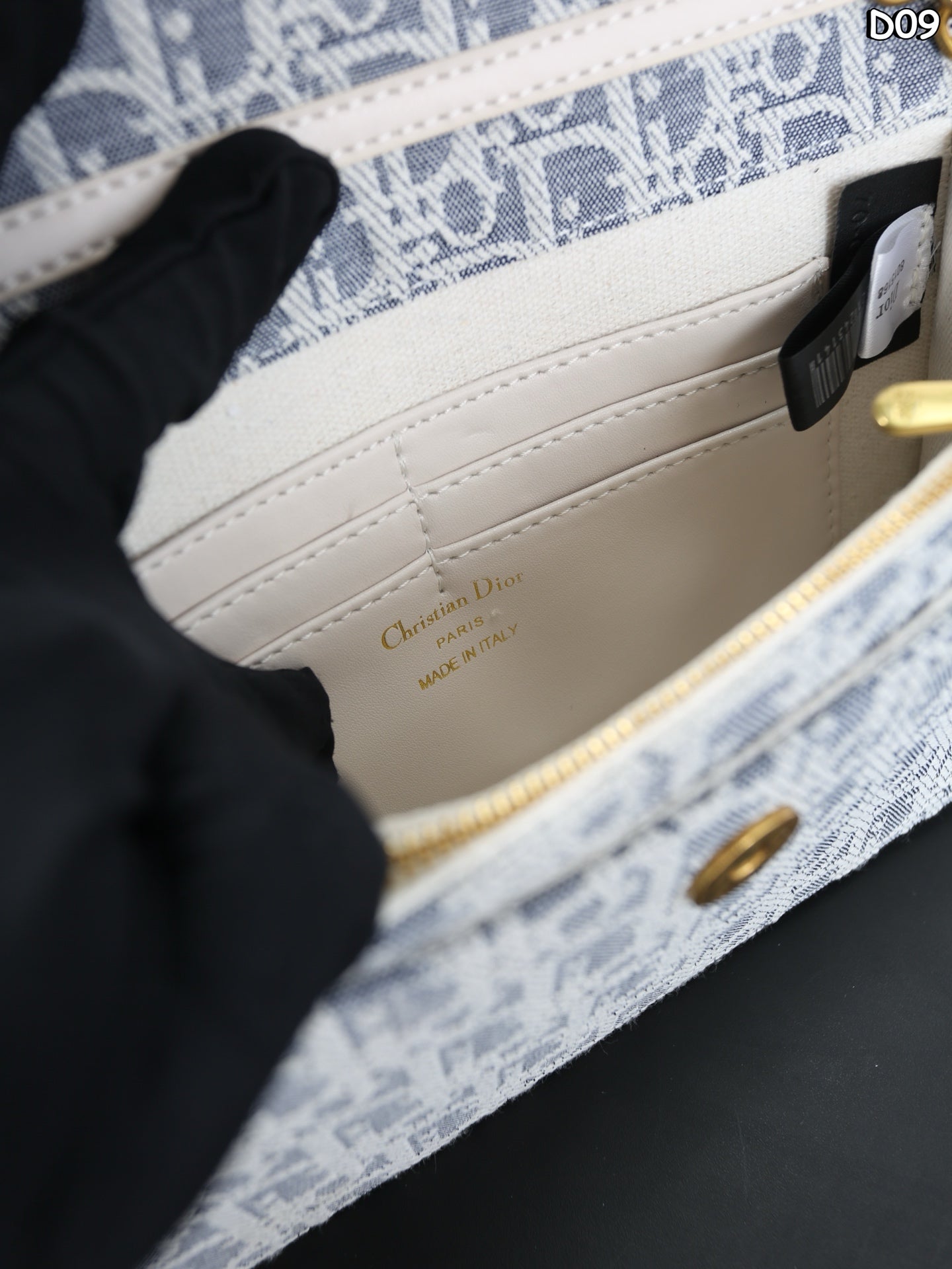 DIOR Saddle Collection Oblique Grey-Blue Embroidery Bag