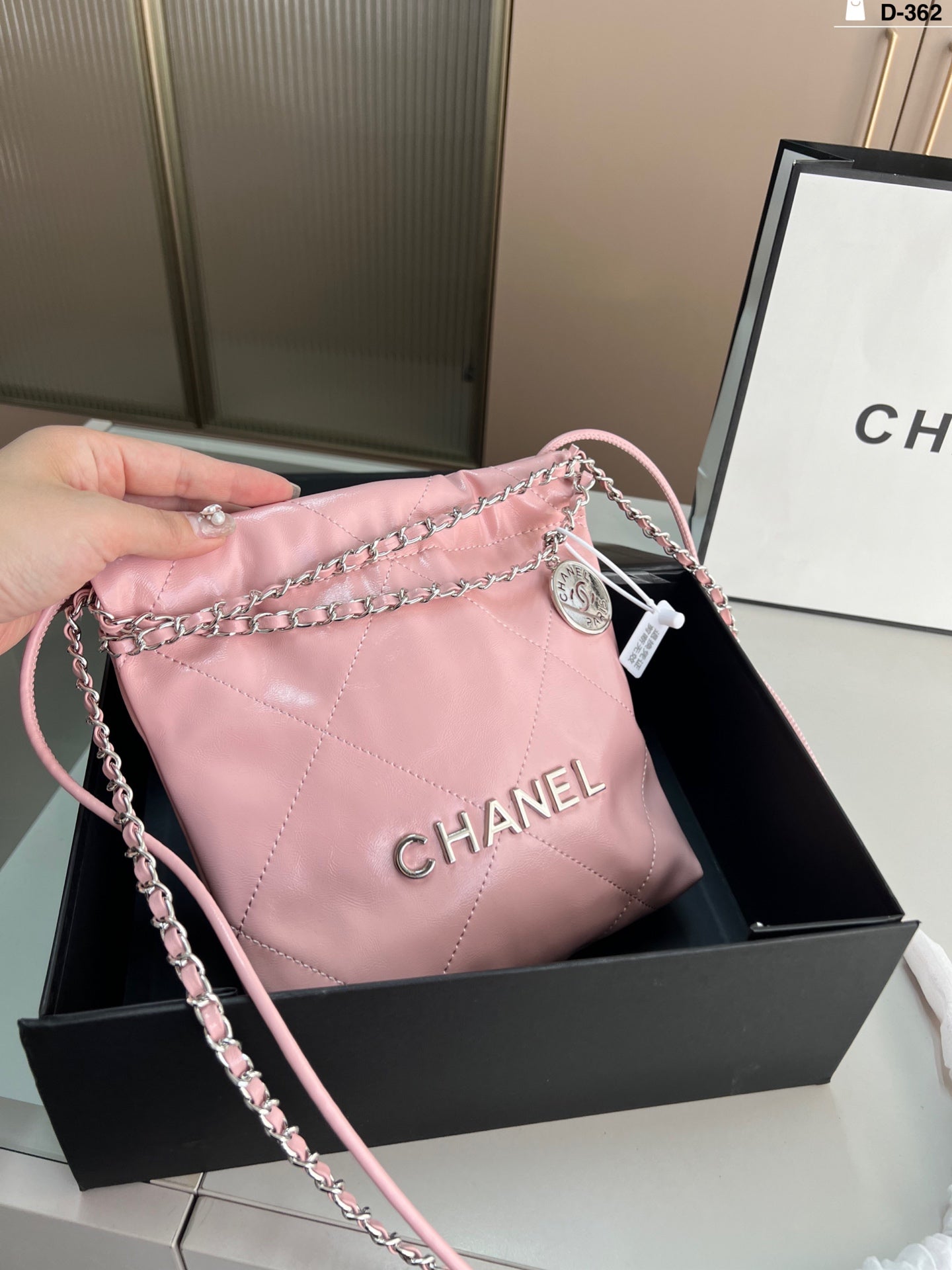 Chanel Trash Bag Silver hardware