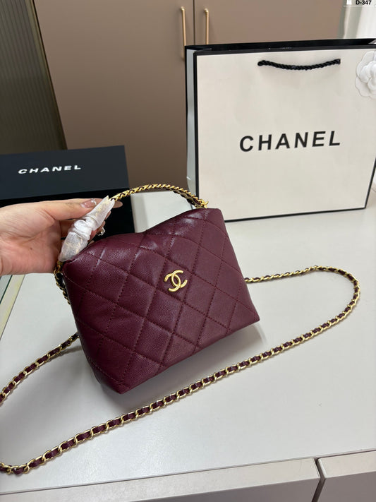 Chanel 24B Thick Chain Handle Lunchbox Bag