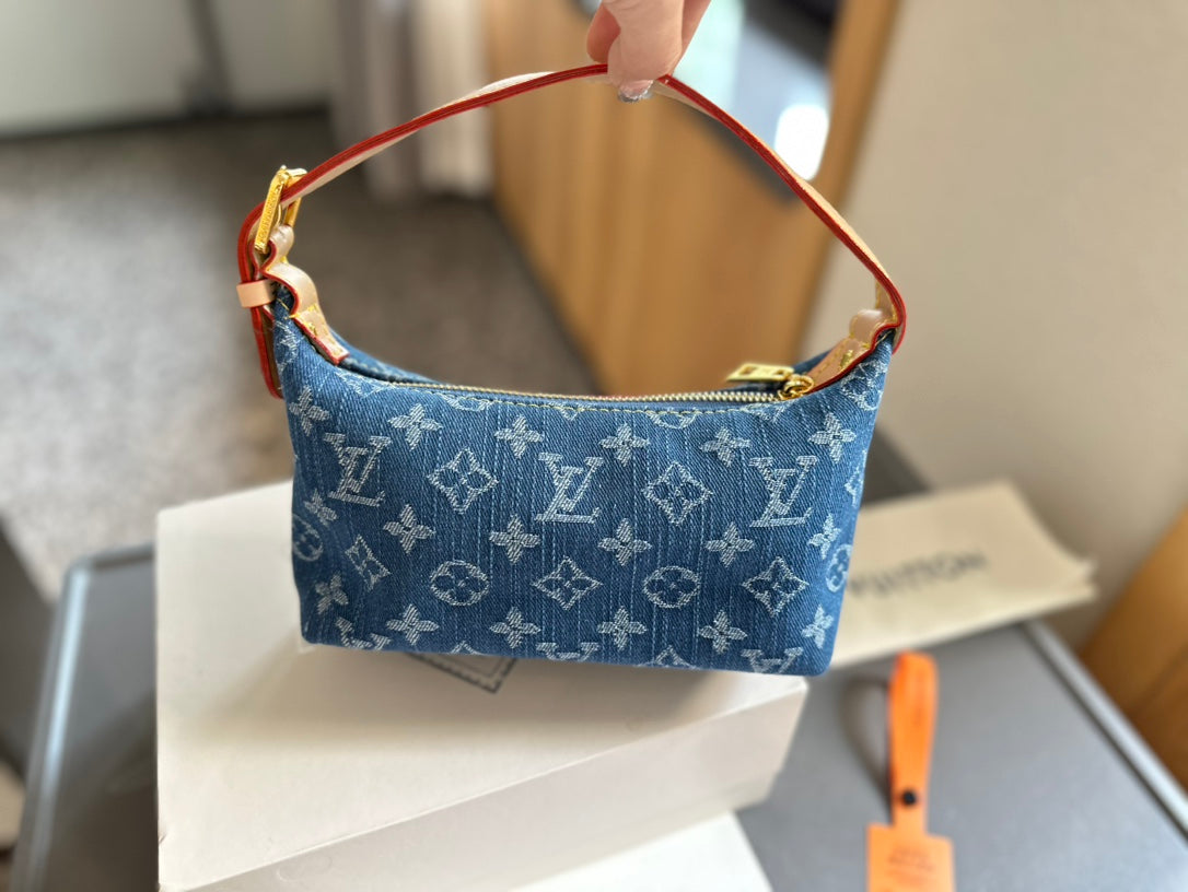 Lv new denim lunchbox Hobo Bag