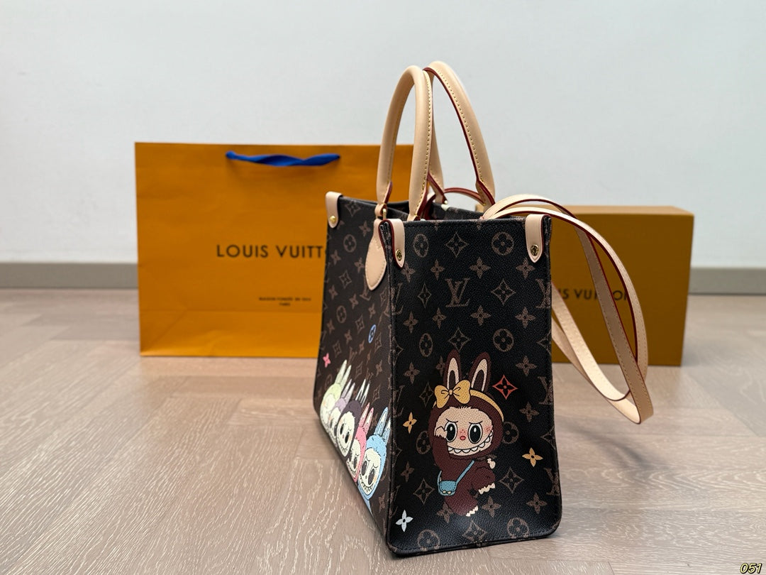 LV Labubu Graffiti Style Limited Onthego Tote Bag