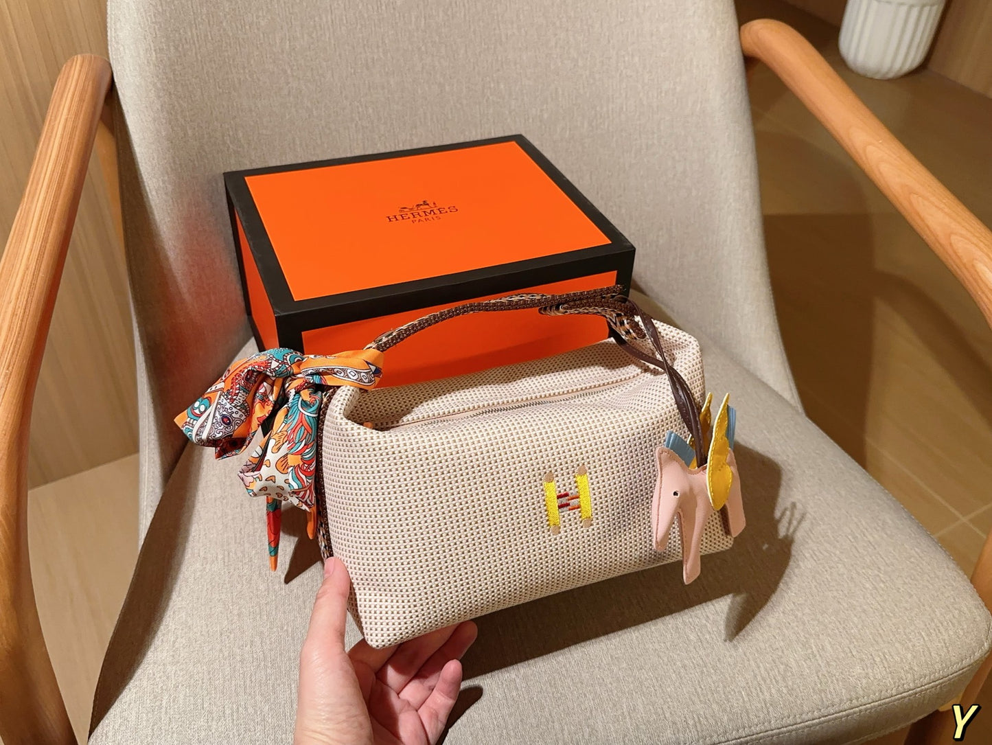 Hermès Wool Lunch Box Bag