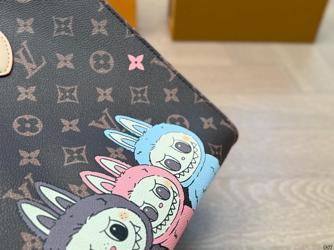 LV Labubu Graffiti Style Limited Onthego Tote Bag