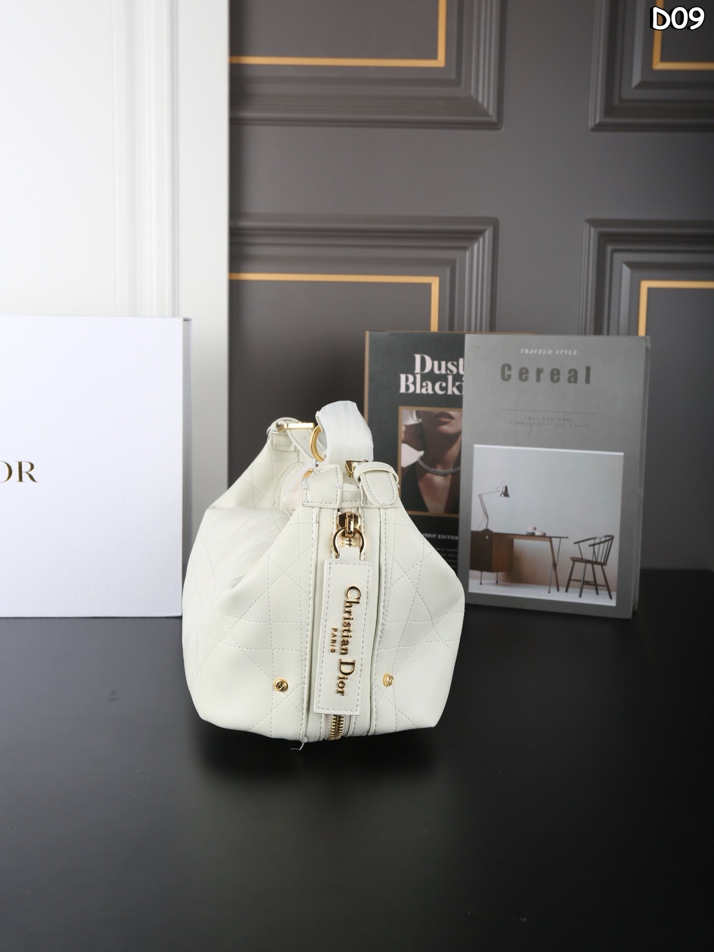 DIOR D-Journey Monogram Embroidered Underarm Shoulder Bag