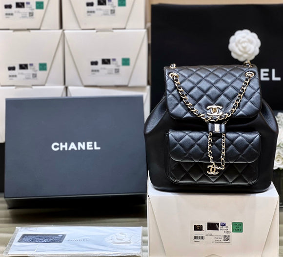 Chanel 22C Early Spring Duma Cowhide Large Double Backpack