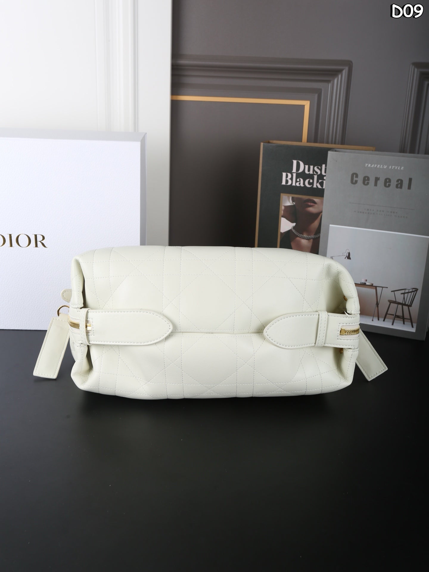 DIOR D-Journey Monogram Embroidered Underarm Shoulder Bag