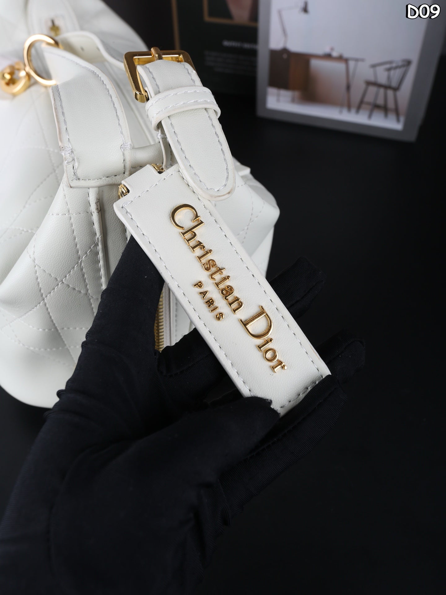 DIOR D-Journey Monogram Embroidered Underarm Shoulder Bag