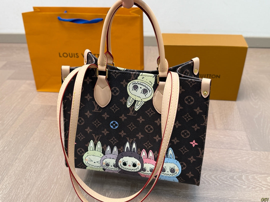 LV Labubu Graffiti Style Limited Onthego Tote Bag