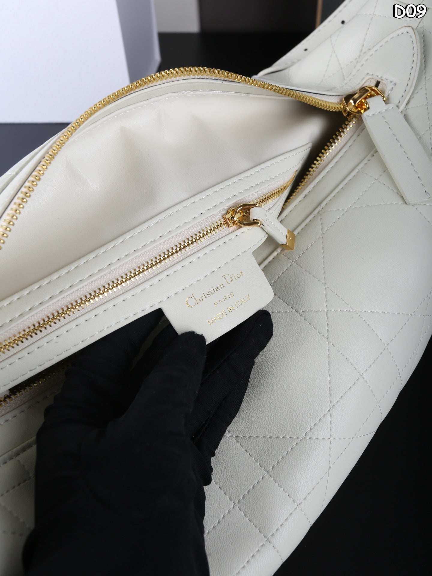 DIOR D-Journey Monogram Embroidered Underarm Shoulder Bag