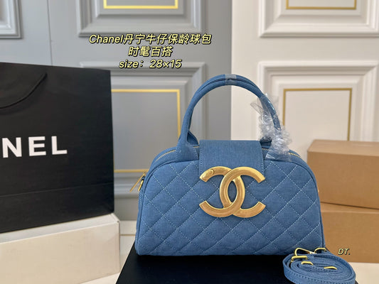 Vintage CHANEL Denim Bowling Bag❤️