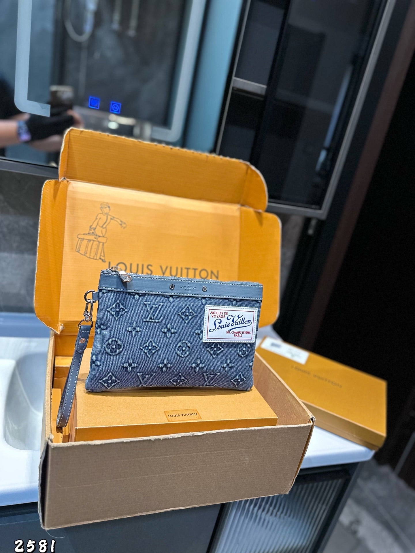 Lv Denim Clutch Handbag