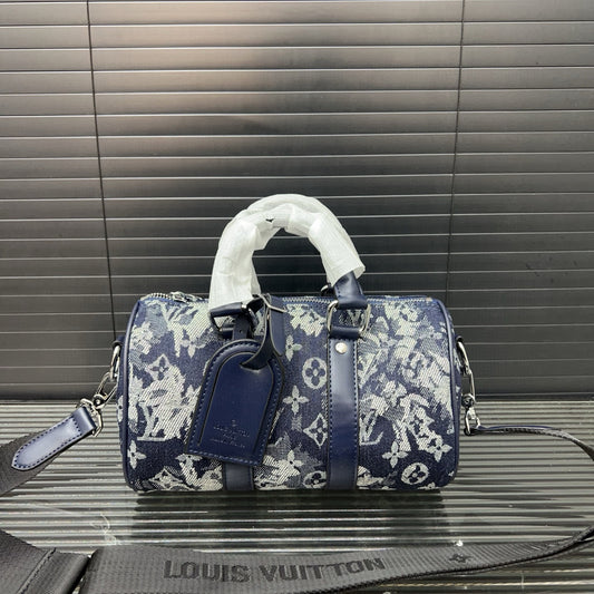 Louis Vuitton Denim Embroidered Crossbody Bag