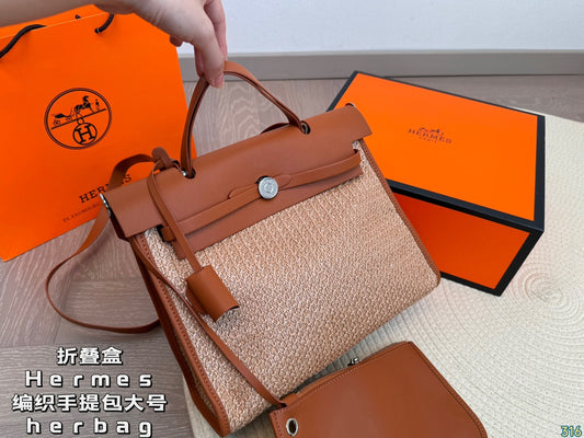 Hermès woven handbag