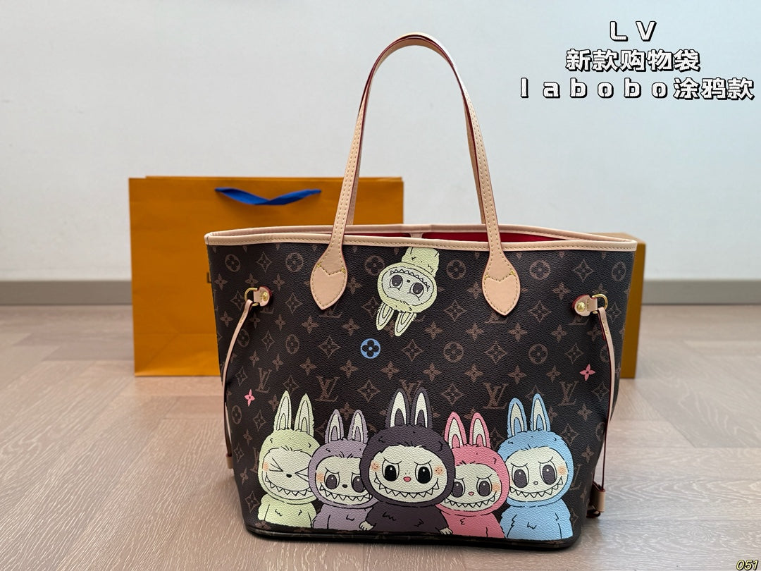 LV New Labubu Graffiti Shopping Bag