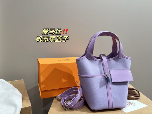 Hermès canvas shopping basket