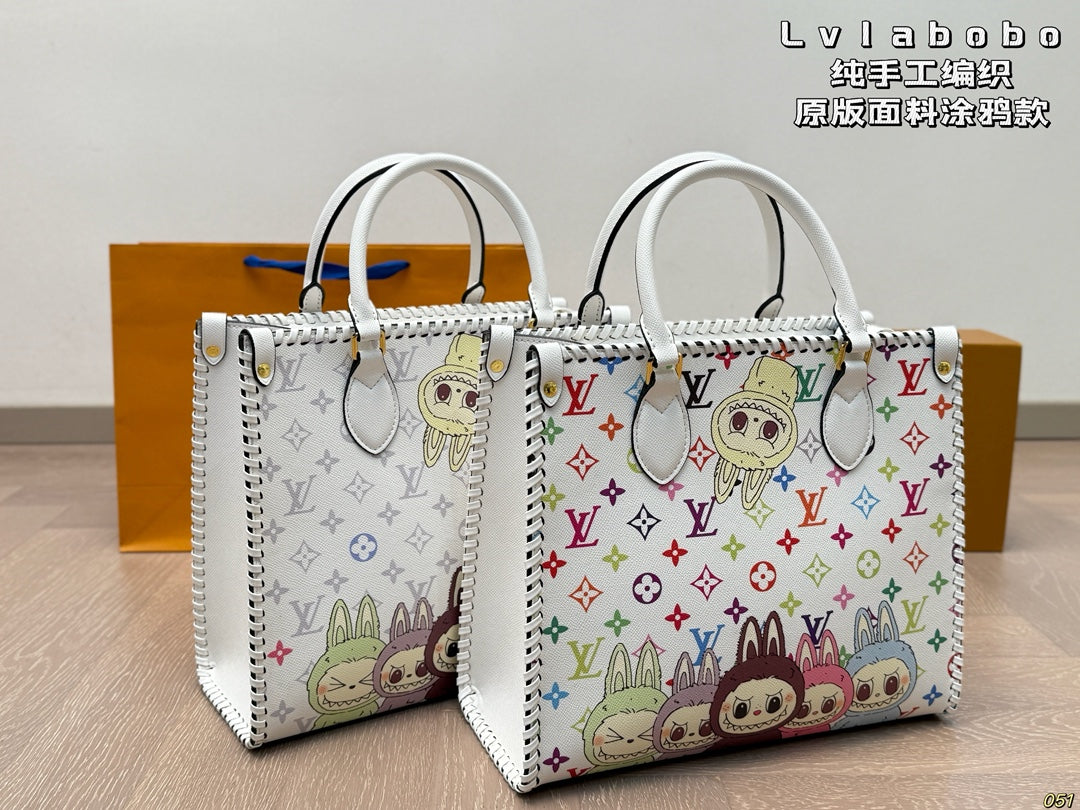 LV Labubu Graffiti Style Limited Onthego Tote Bag