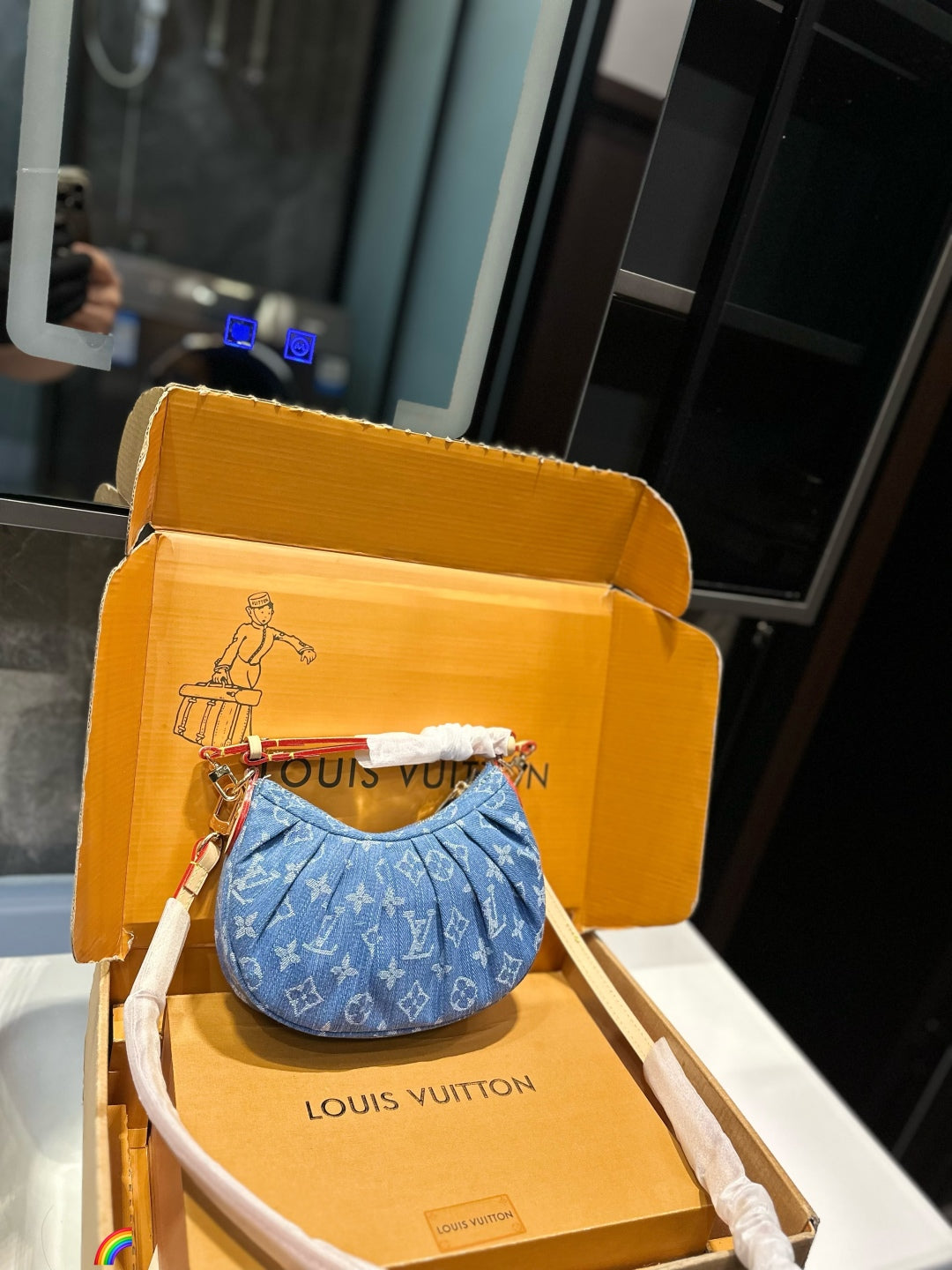 LV Denim Underarm Bag