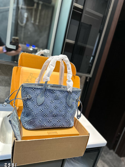 LV Denim Shopping Bag