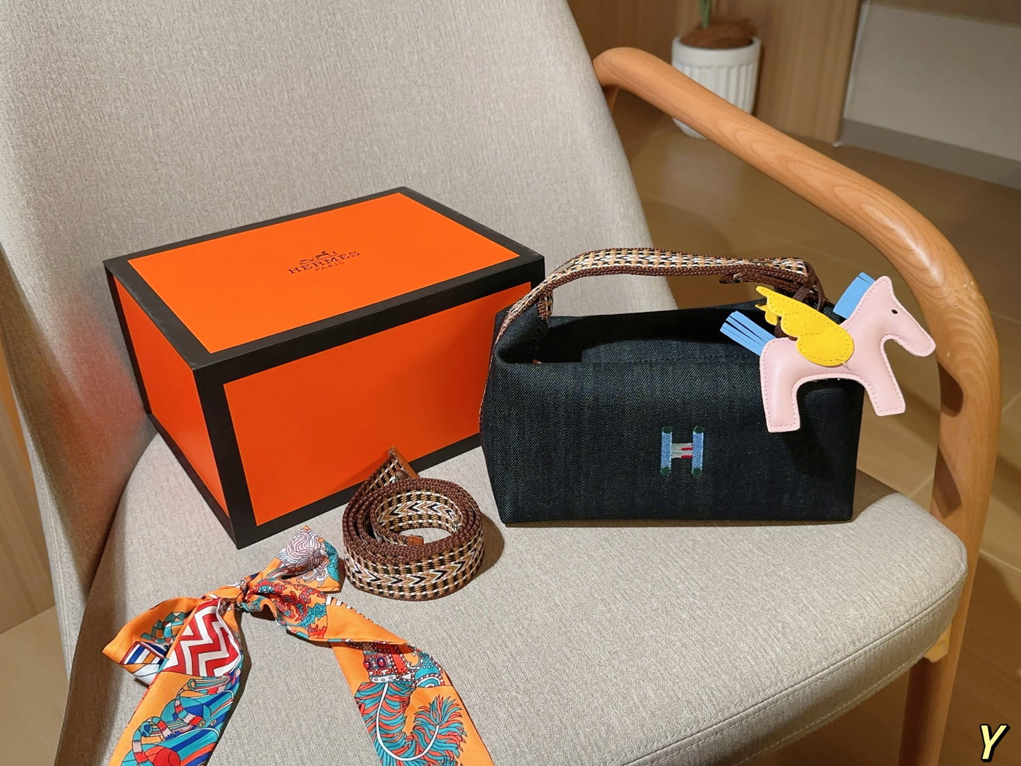 Hermès Wool Lunch Box Bag