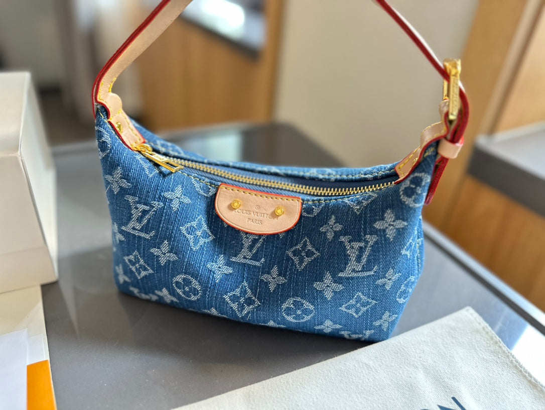 Lv new denim lunchbox Hobo Bag