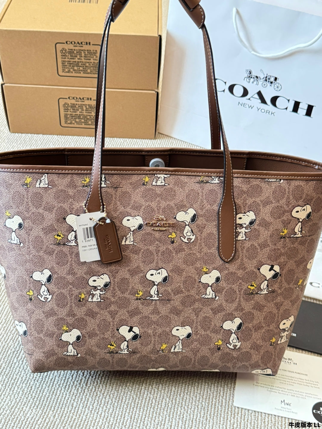 Coach City Snoopy Tote Classic Shoulder Bag