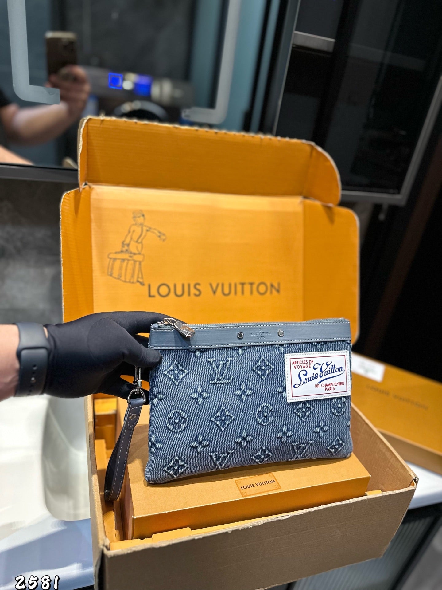 Lv Denim Clutch Handbag