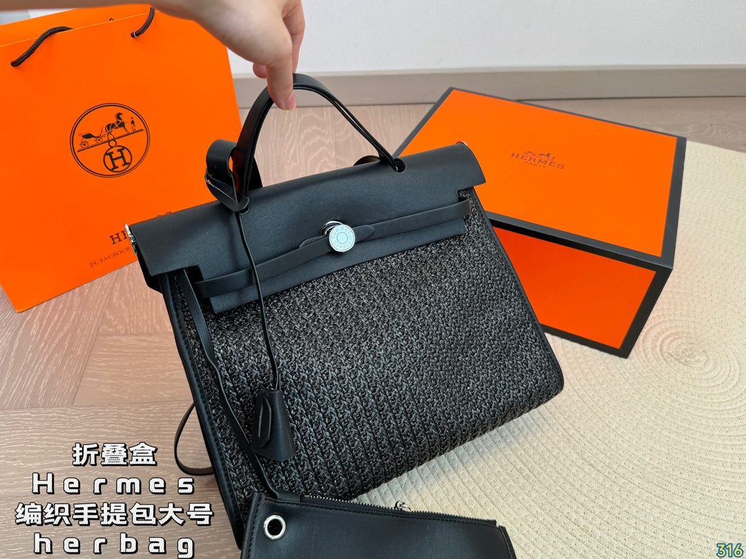 Hermès woven handbag