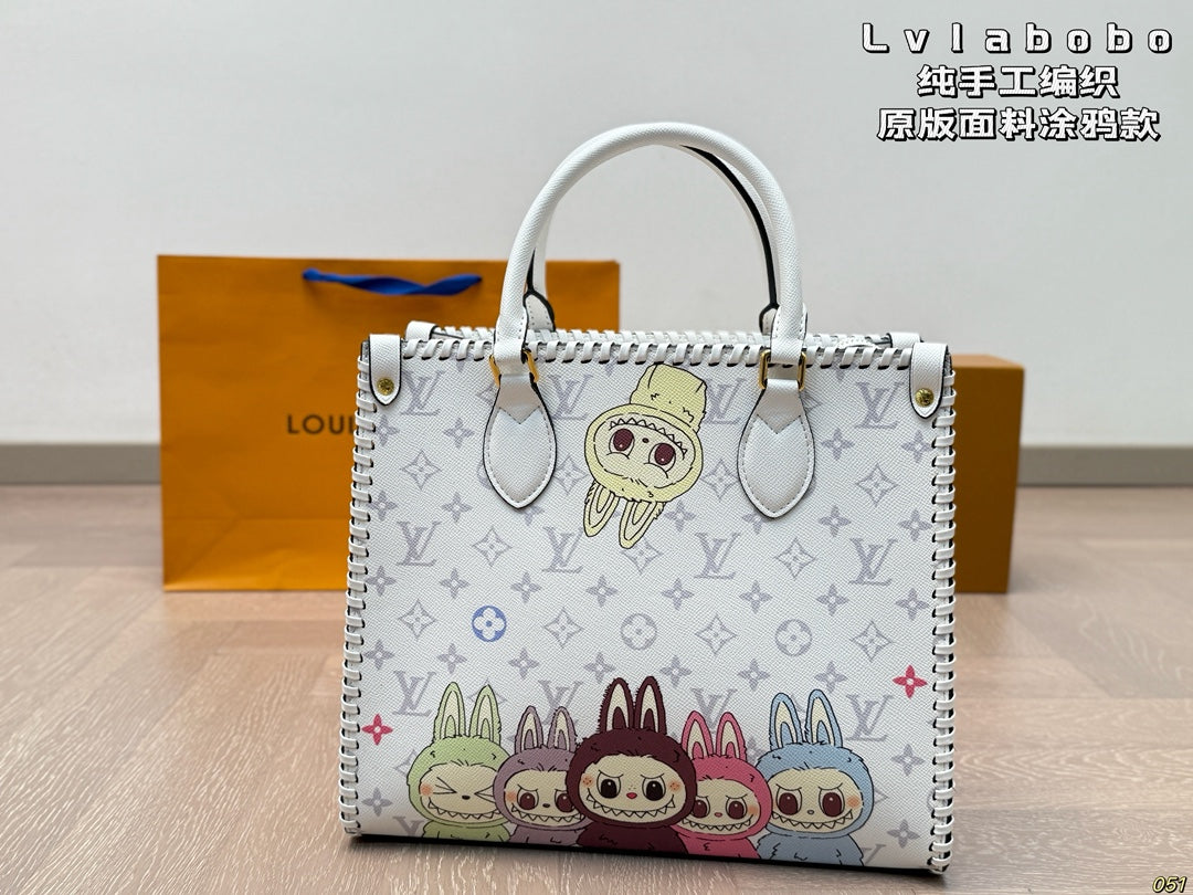 LV Labubu Graffiti Style Limited Onthego Tote Bag