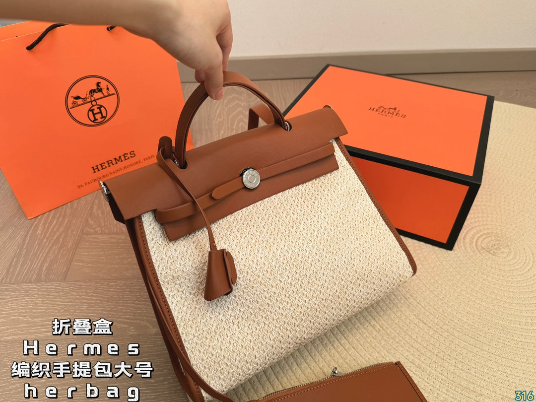 Hermès woven handbag