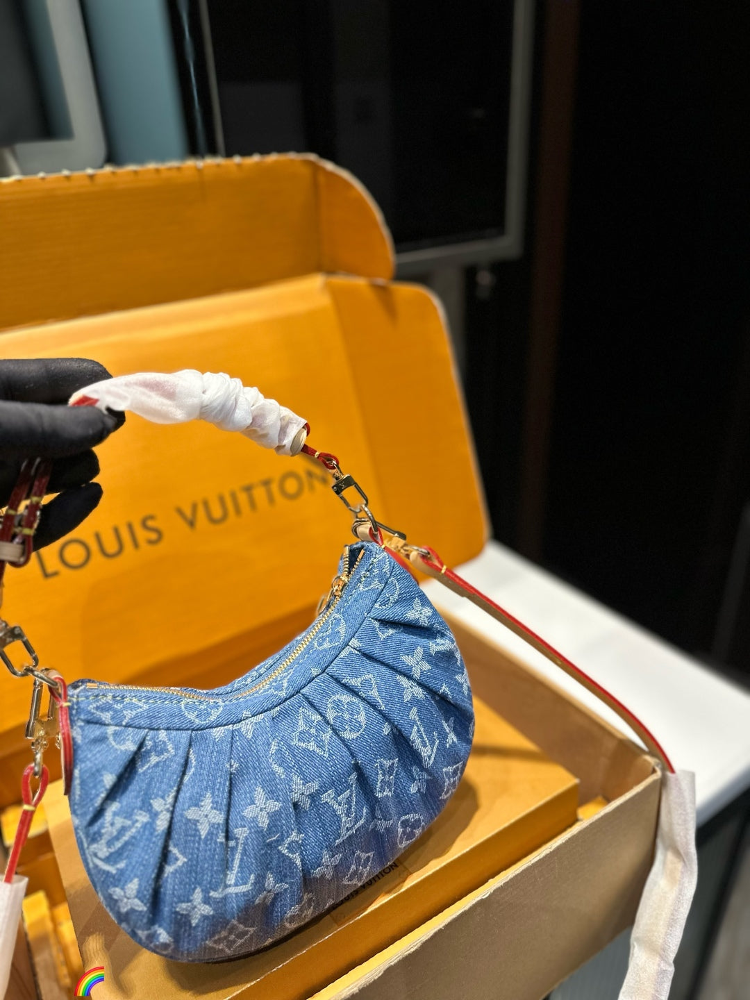 LV Denim Underarm Bag