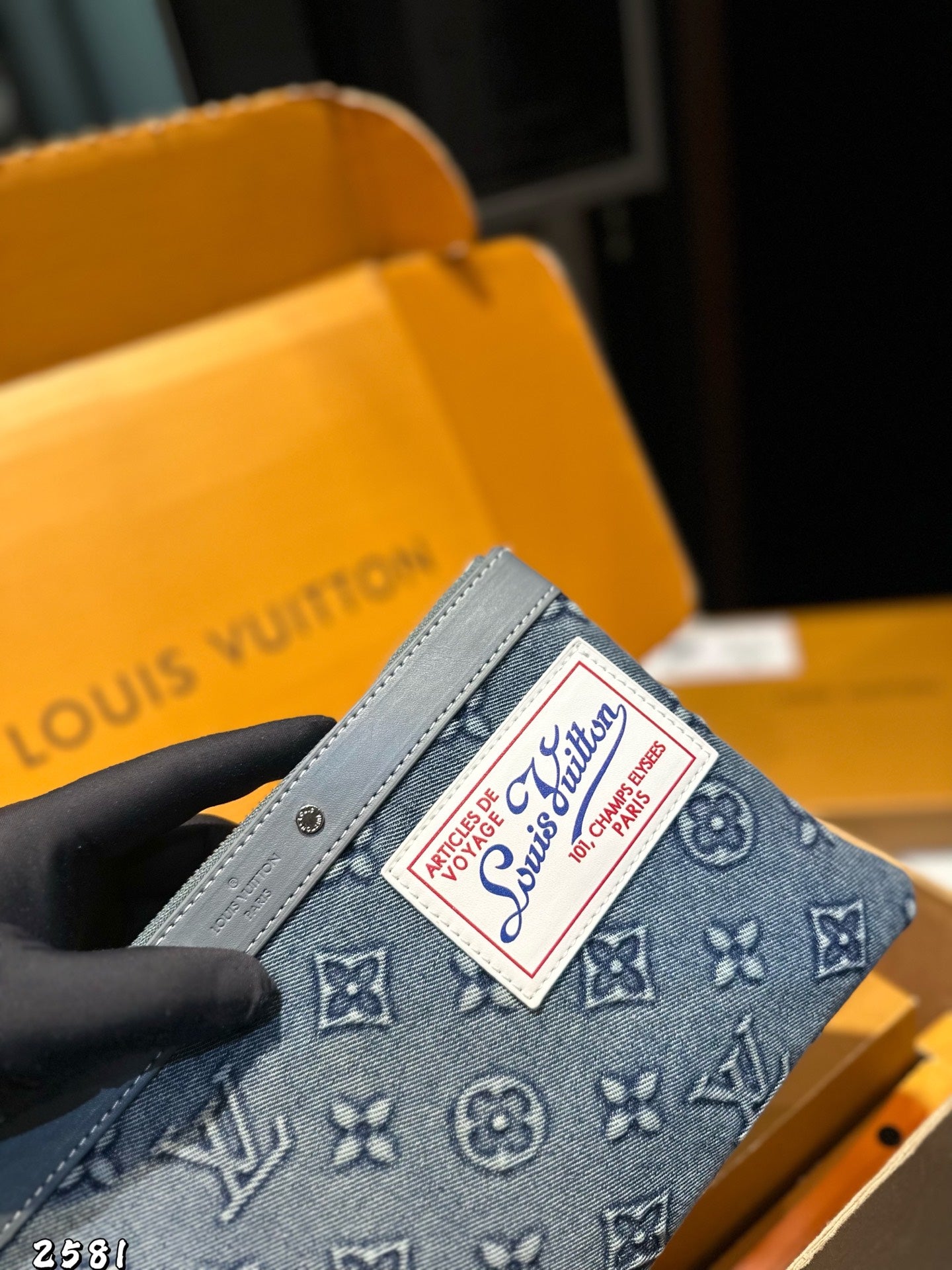Lv Denim Clutch Handbag