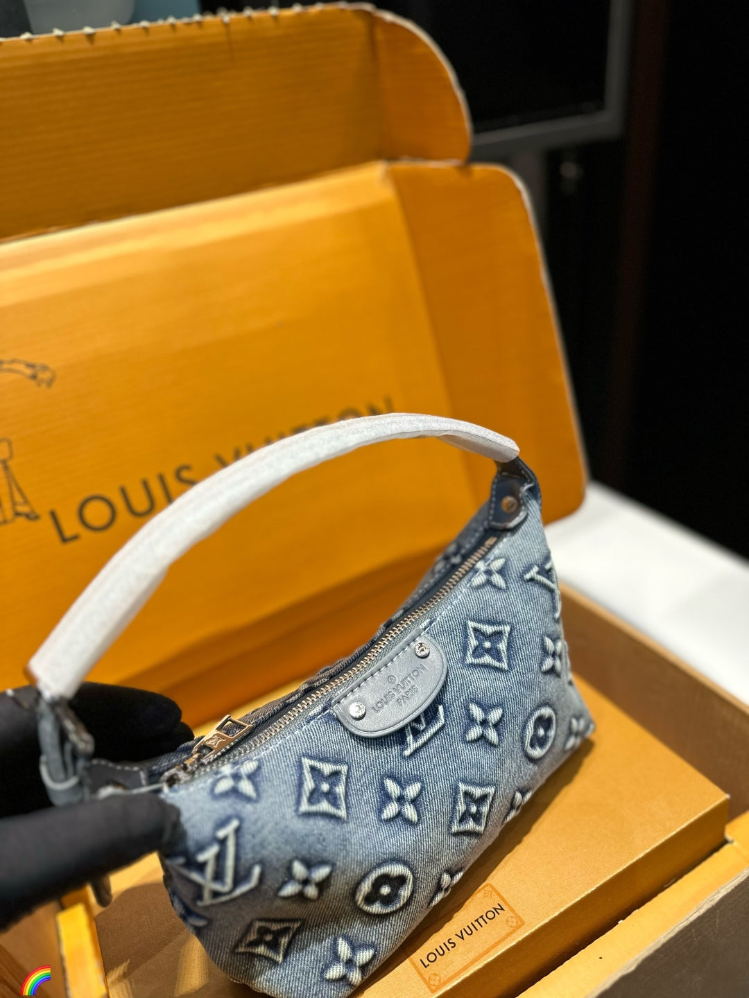 Lv New Denim Lunchbox Bag