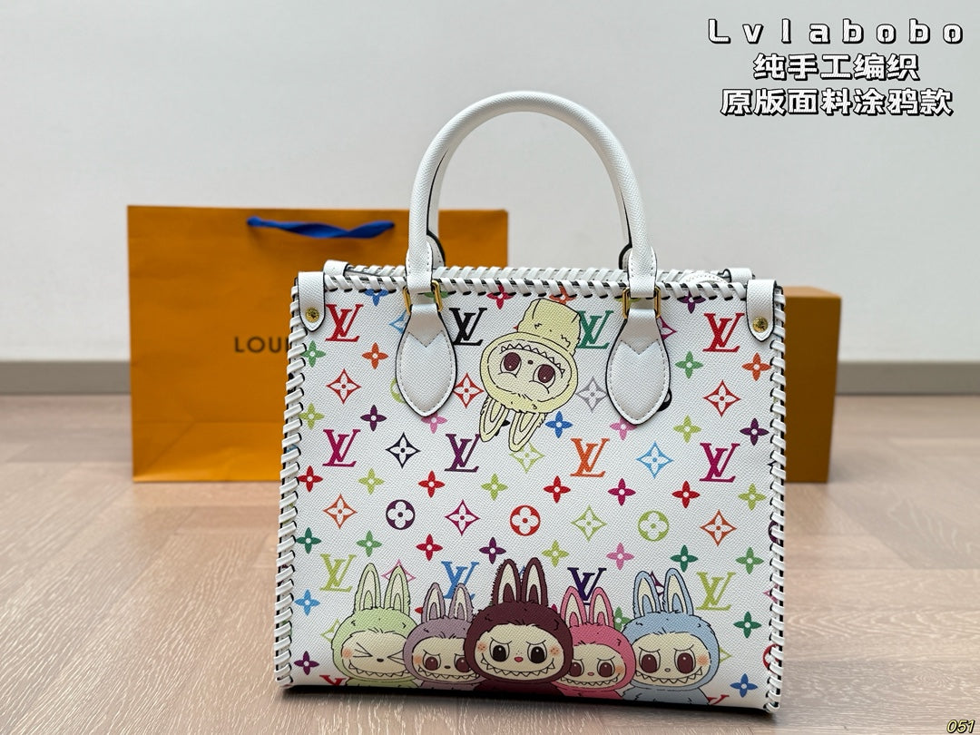 LV Labubu Graffiti Style Limited Onthego Tote Bag