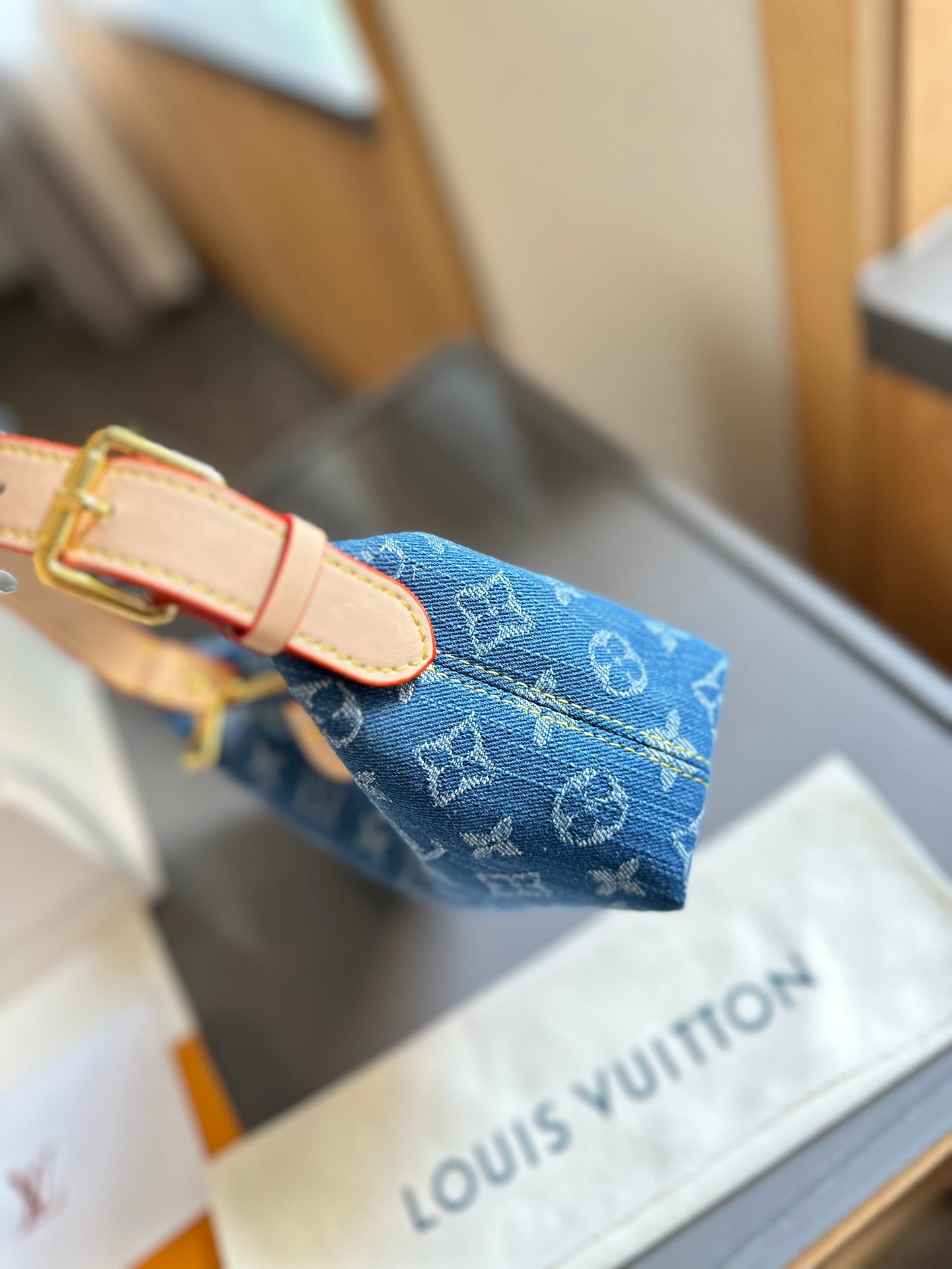 Lv new denim lunchbox Hobo Bag