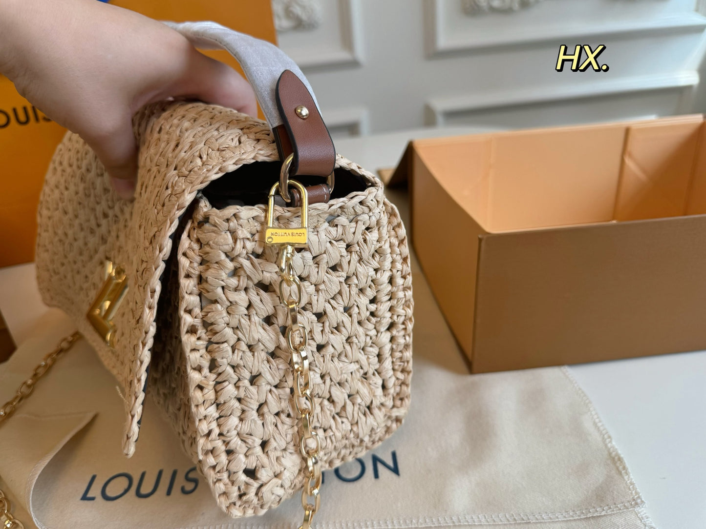 LV Raffia Braided Chain Underarm Bag 💕