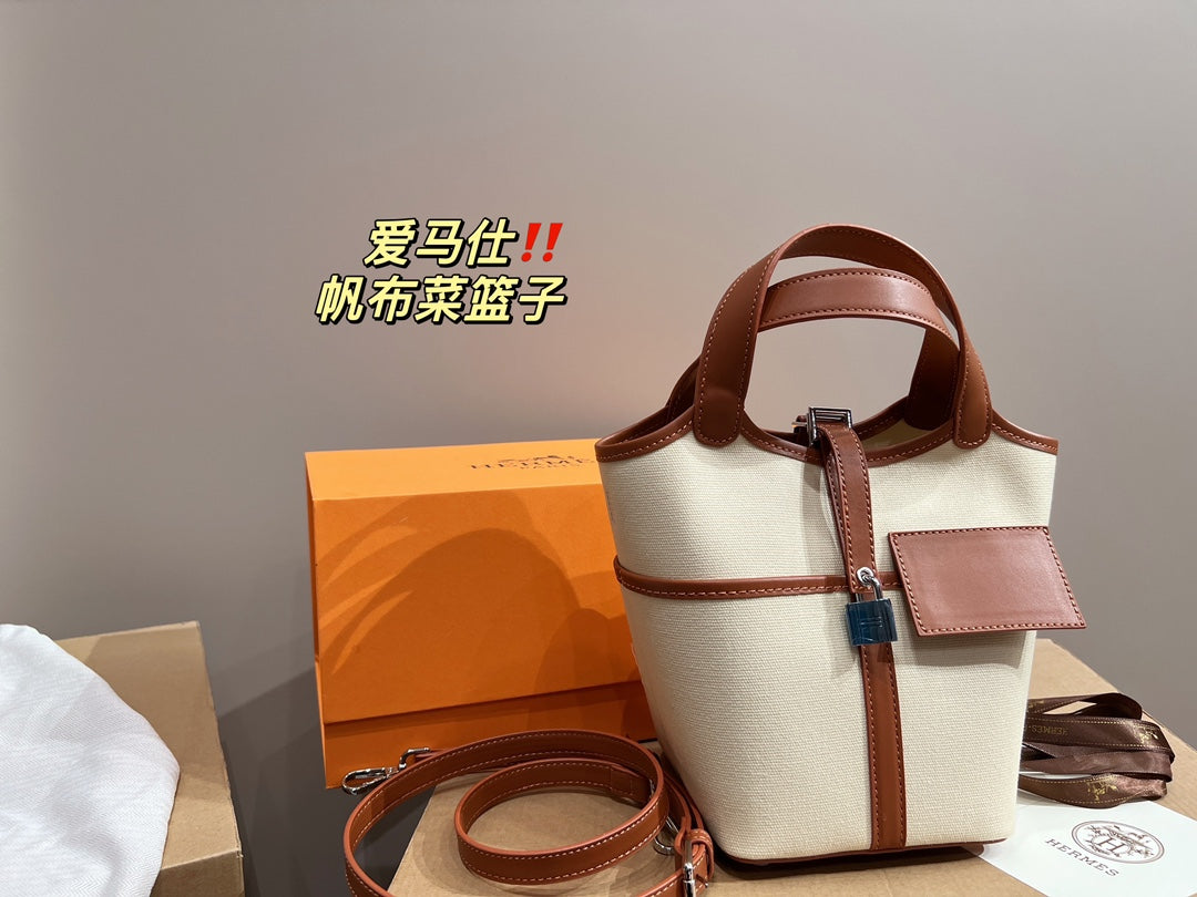 Hermès canvas shopping basket