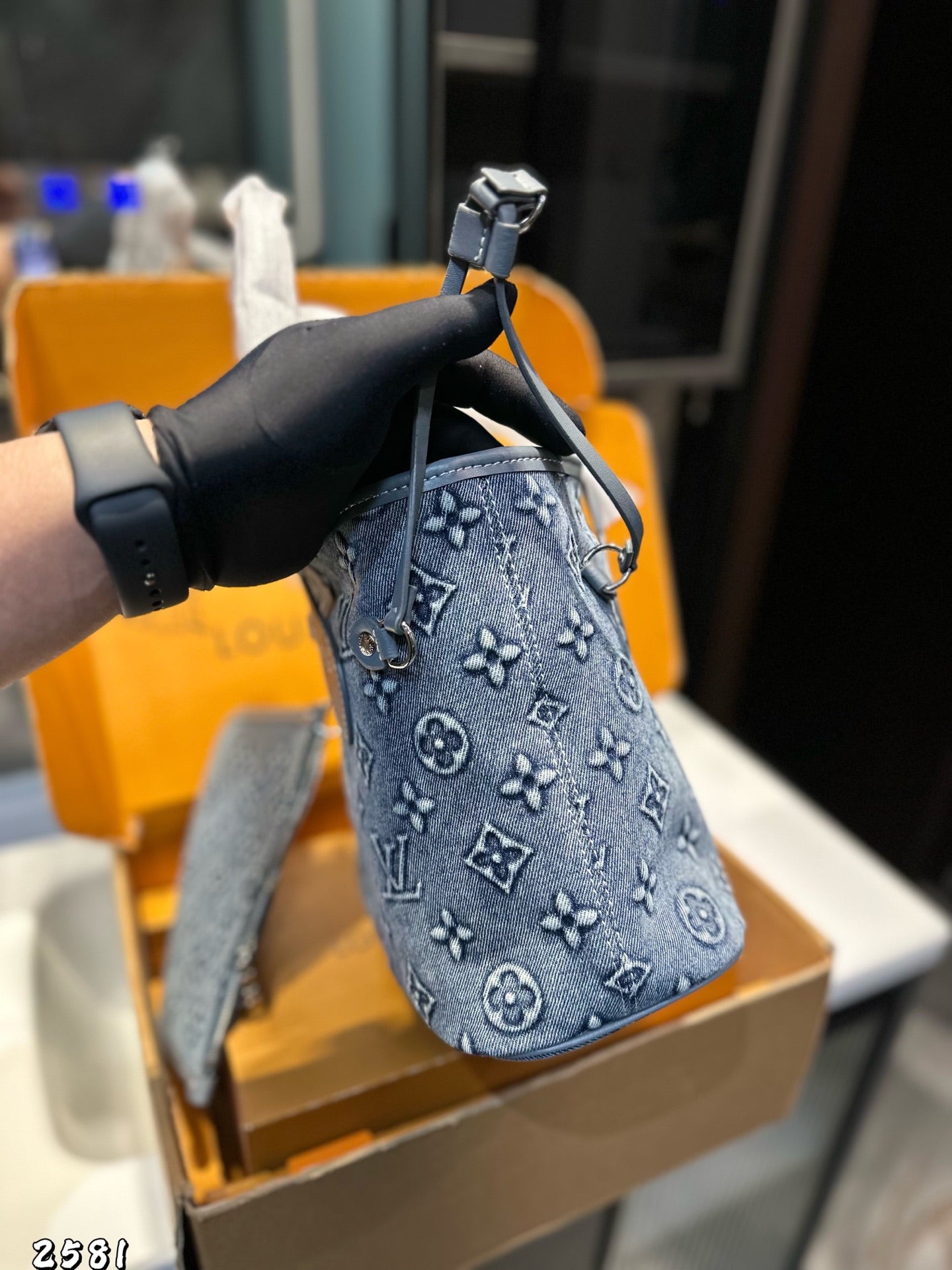 LV Denim Shopping Bag