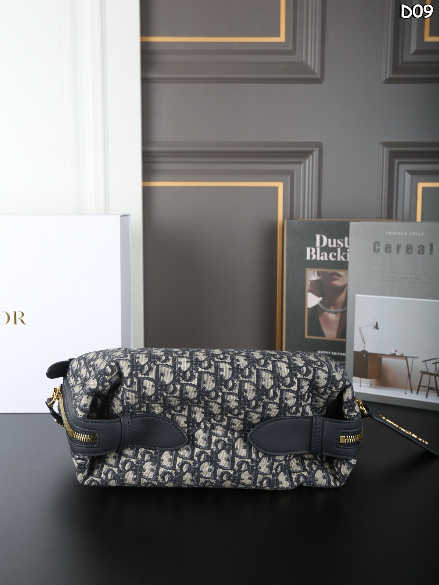 DIOR D-Journey Monogram Embroidered Underarm Shoulder Bag