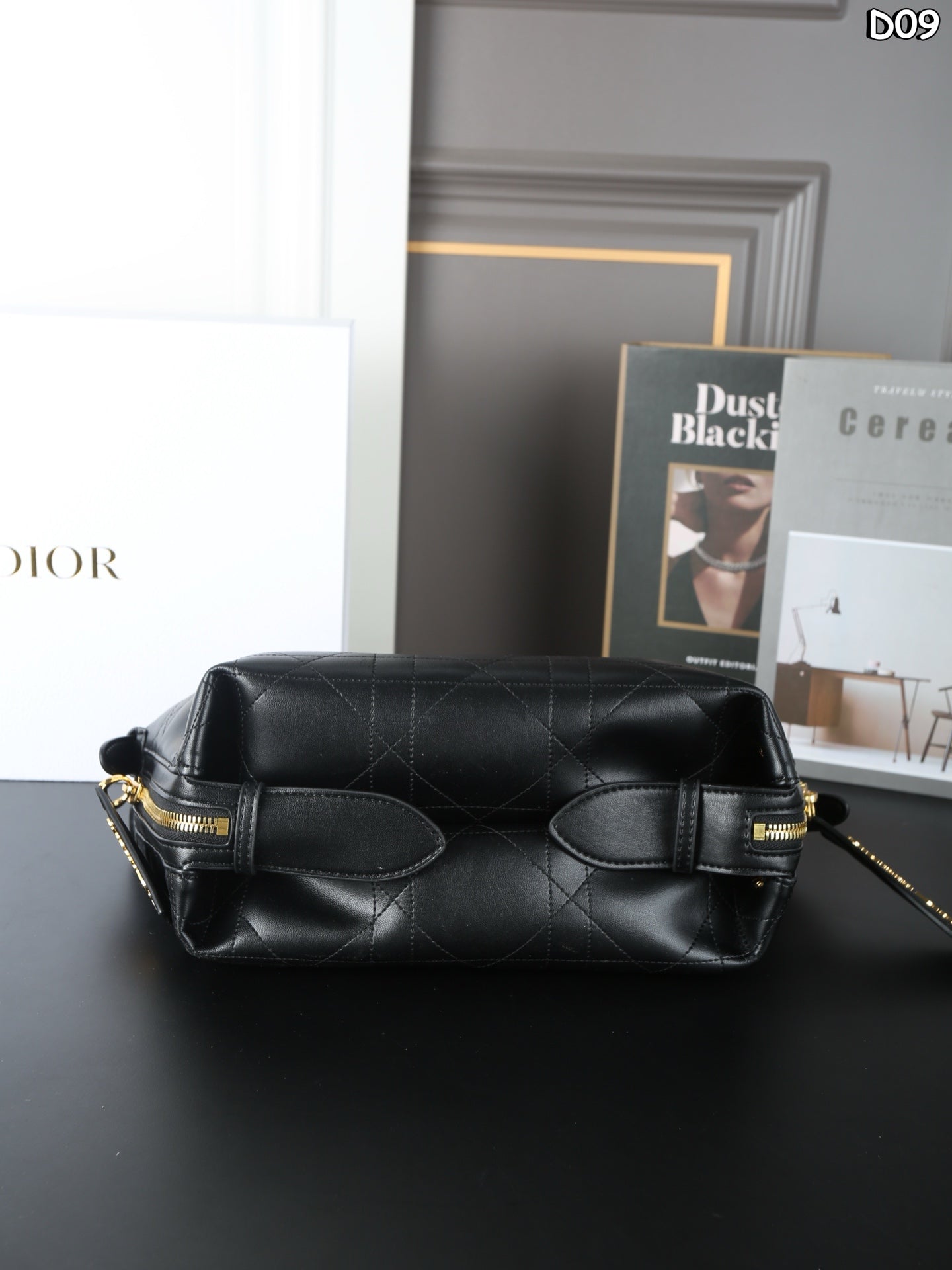 DIOR D-Journey Monogram Embroidered Underarm Shoulder Bag